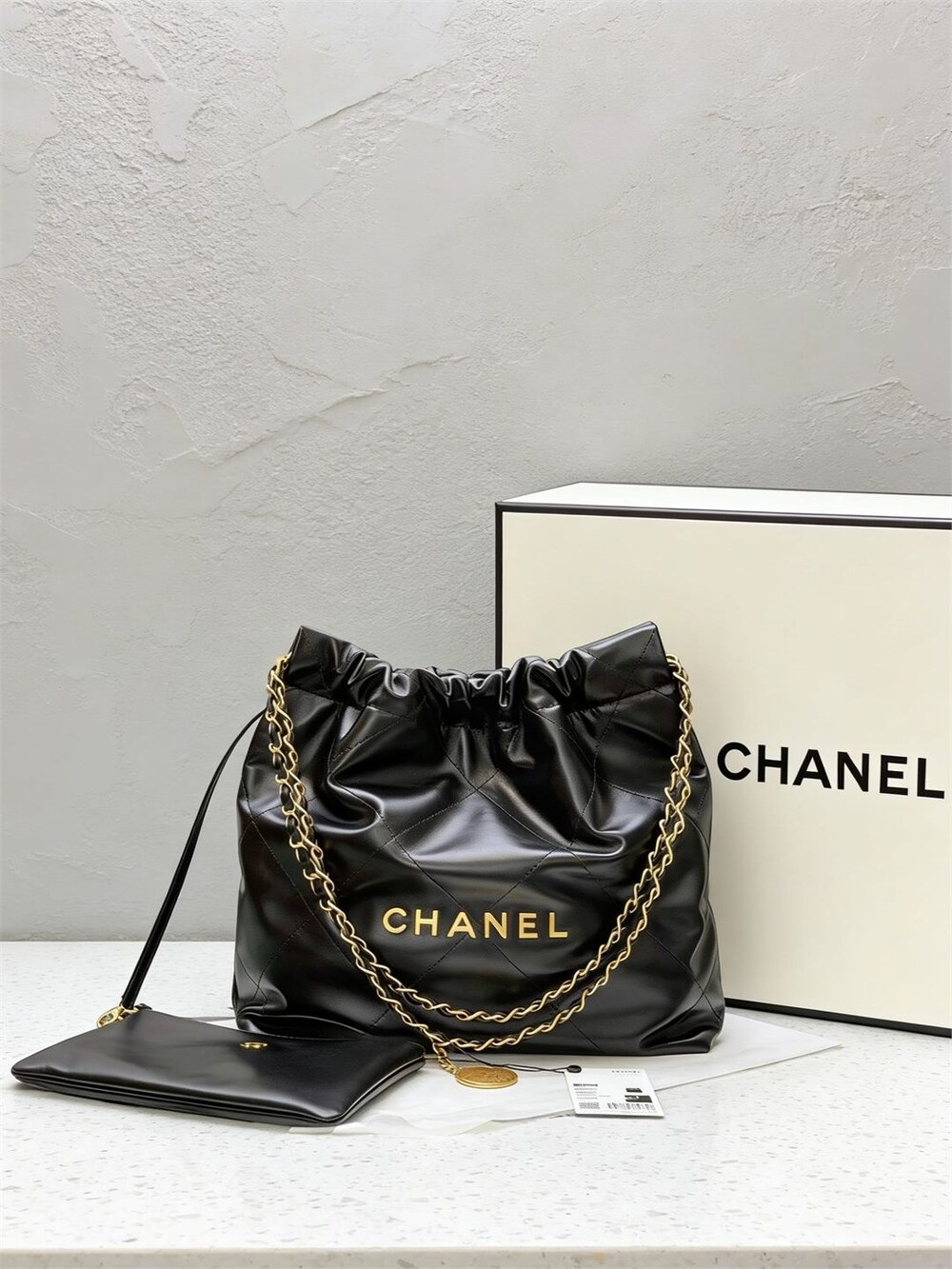 Chanel 22 Large in Quilted Patent Leather